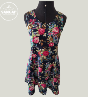 Vestido feminino curto florido LISA JI Tamanho M