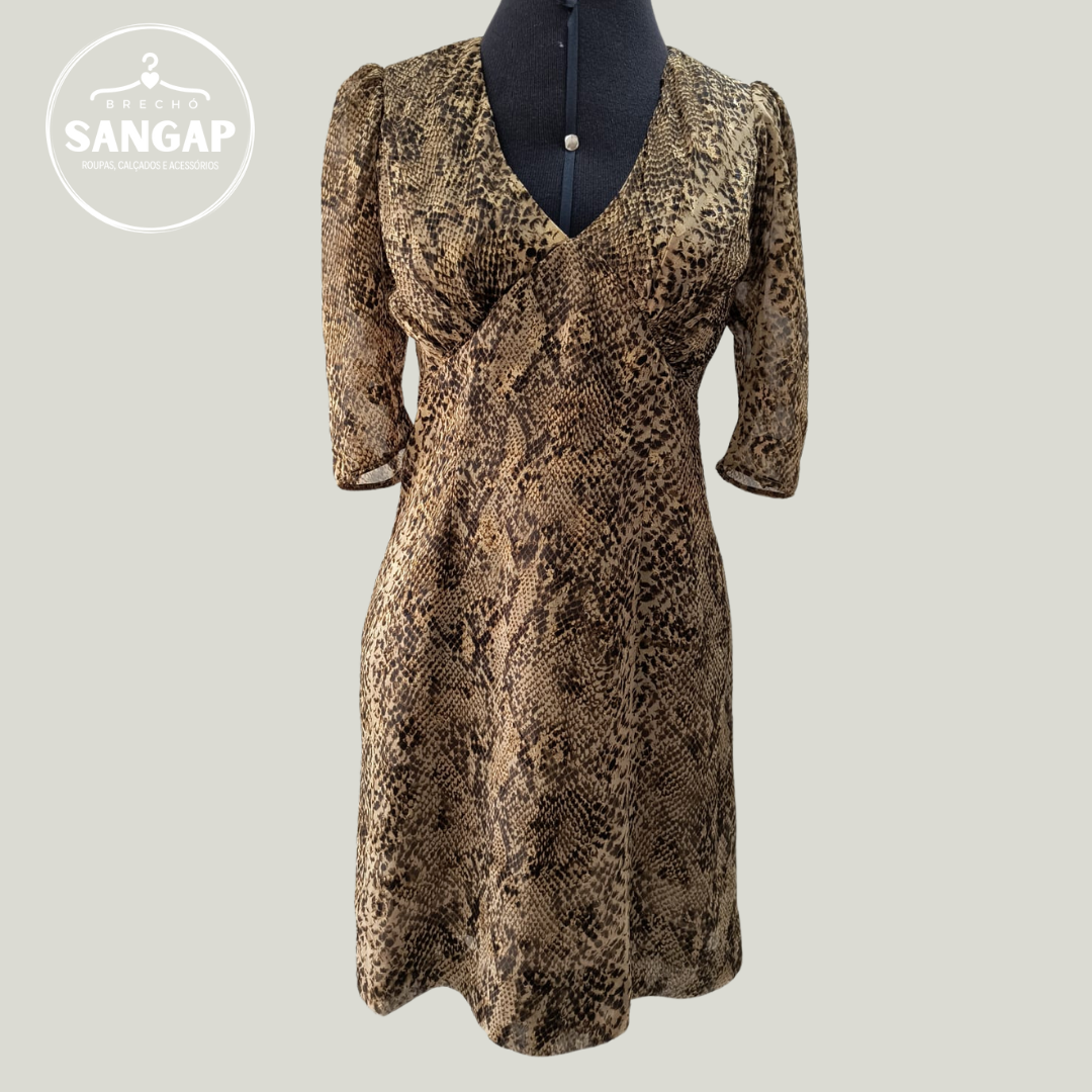 Vestido feminino estampa animal print Tamanho P