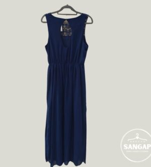 Vestido longo azul marinho