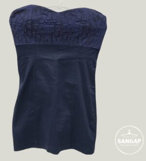 Vestido feminino tomara que caia azul marinho VYBORA Tamanho G