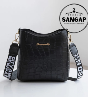 Bolsa linda crossbody crocodilo preto